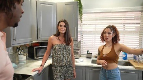 FFM threesome with cock hungry Kira Perez Abby Somers. HD video