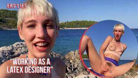 Adorable Annika Fingers Herself On a Beach in Croatia