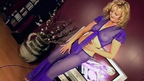 Just Goofing Around in Purple Pantyhose