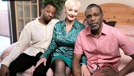 An awesome interracial double penetration with a hot blonde Seka Black